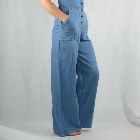 🌻SALE BCBGMaxazria Button Front Jumpsuit Size XS - Picture 3 of 13